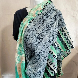 Erfurt Scarf Multifunctional Shawl Oversized Semi Sheer Animal Abstract design